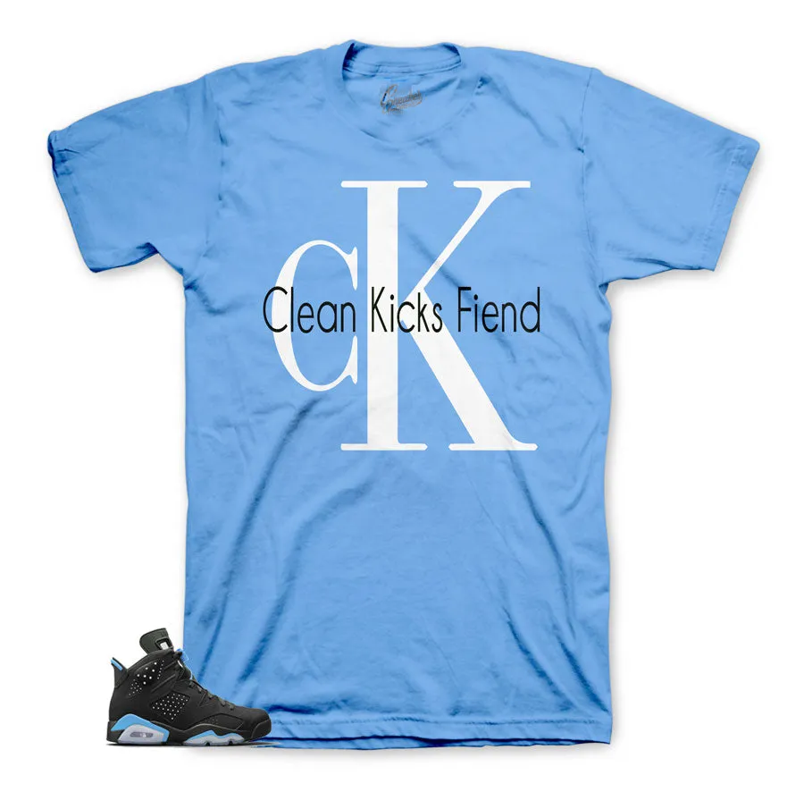 Retro 6 University Blue Shirt - Clean Kicks - Blue