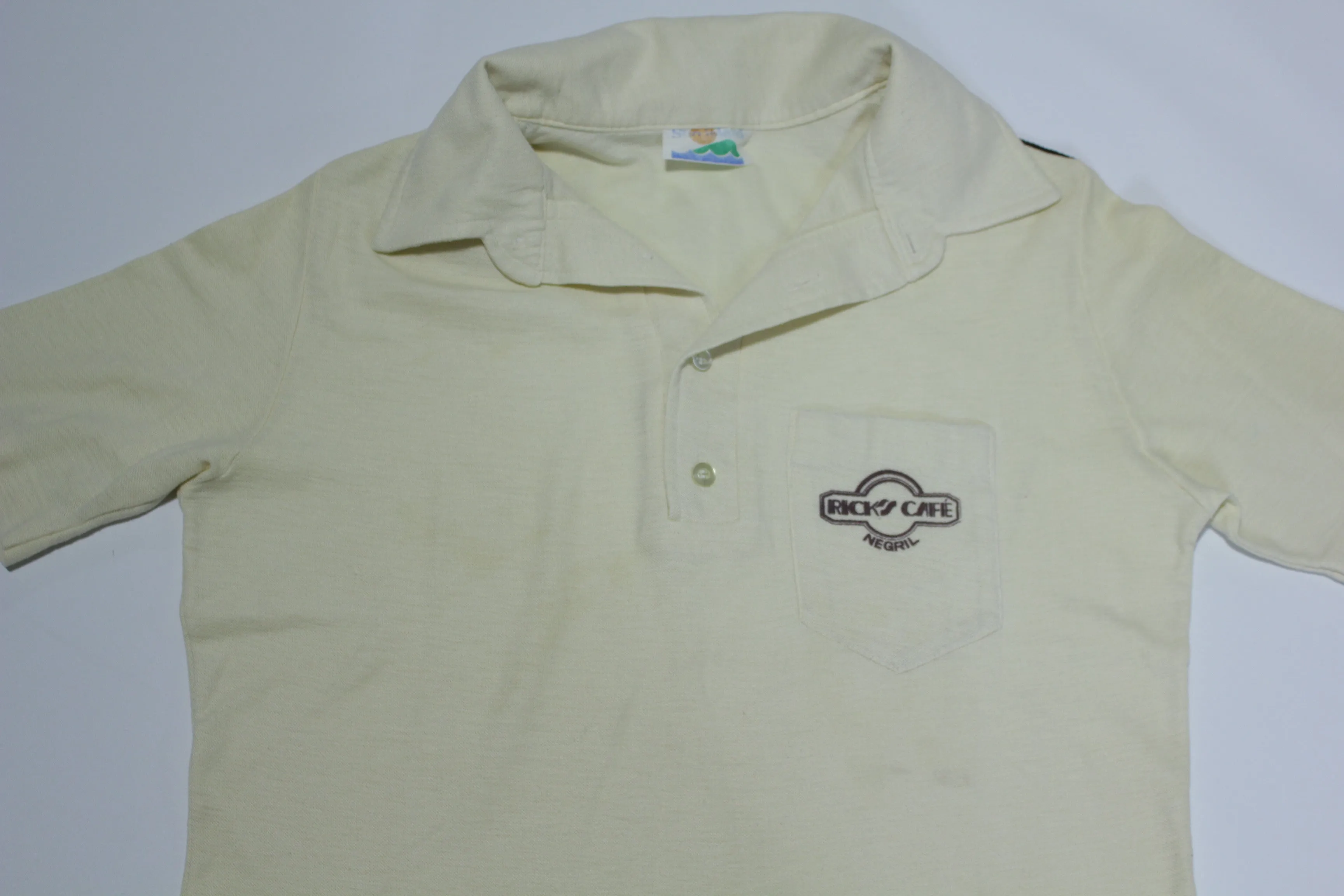 Rick's Cafe Negril  Sun Island Made In USA Vintage 80's Striped Golf Polo Shirt