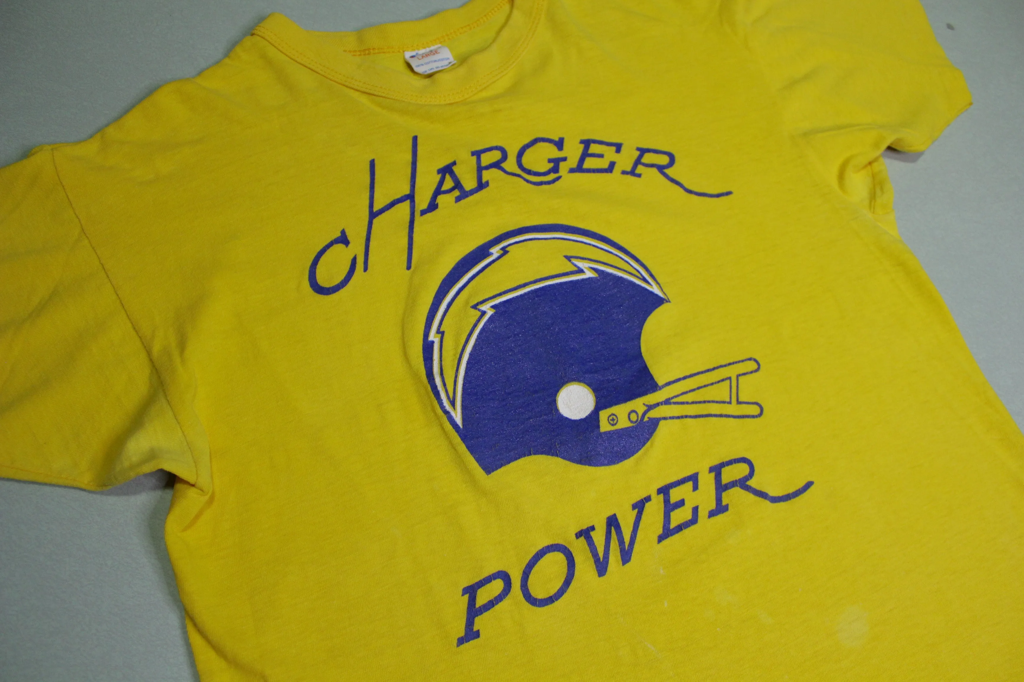 San Diego Chargers Power Vintage Champion Tag 80's Single Stitch Made in USA T-Shirt