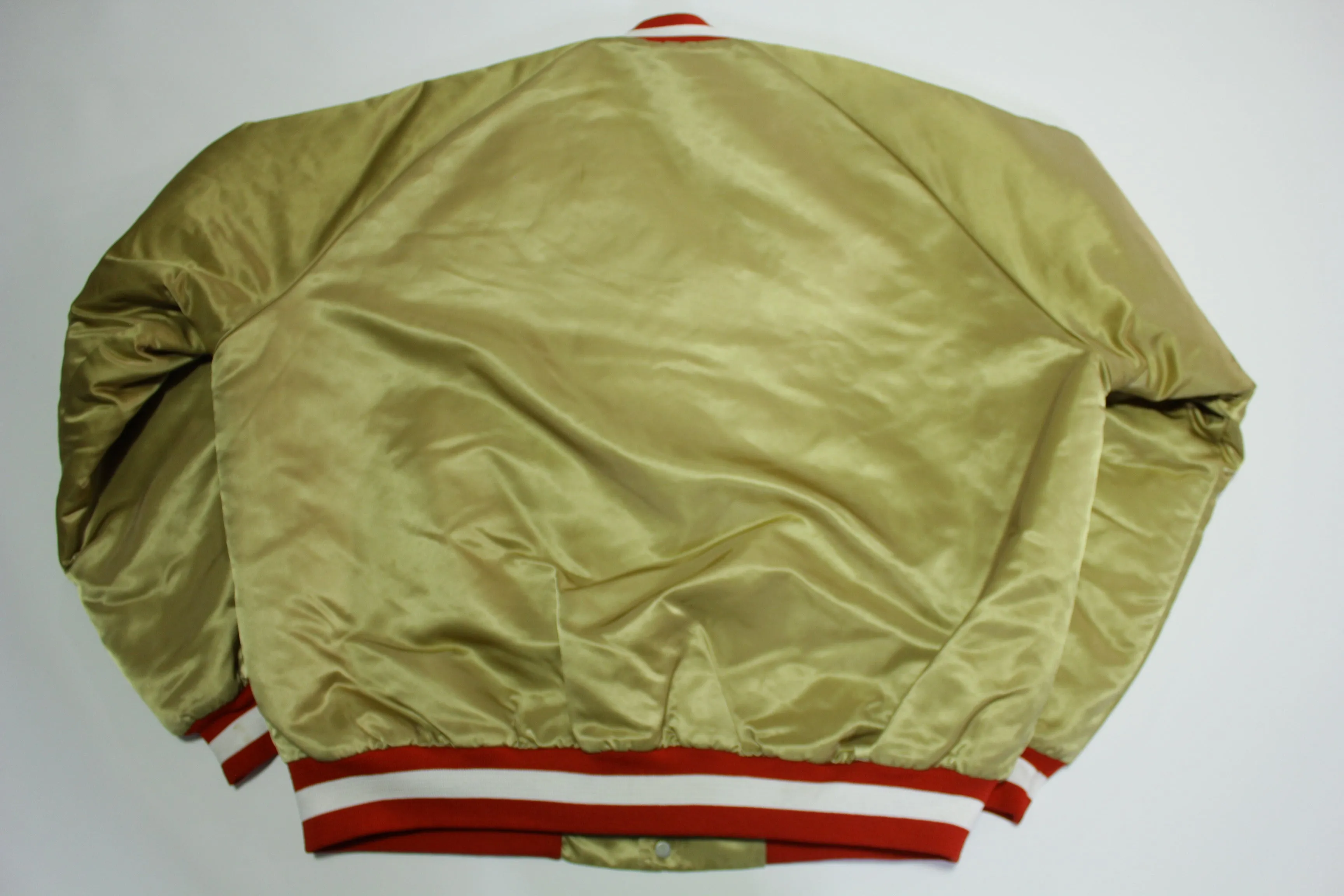 San Francisco 49ers Vintage 80's Satin Chalk Line Made in USA Quilt Lined NFL Jacket