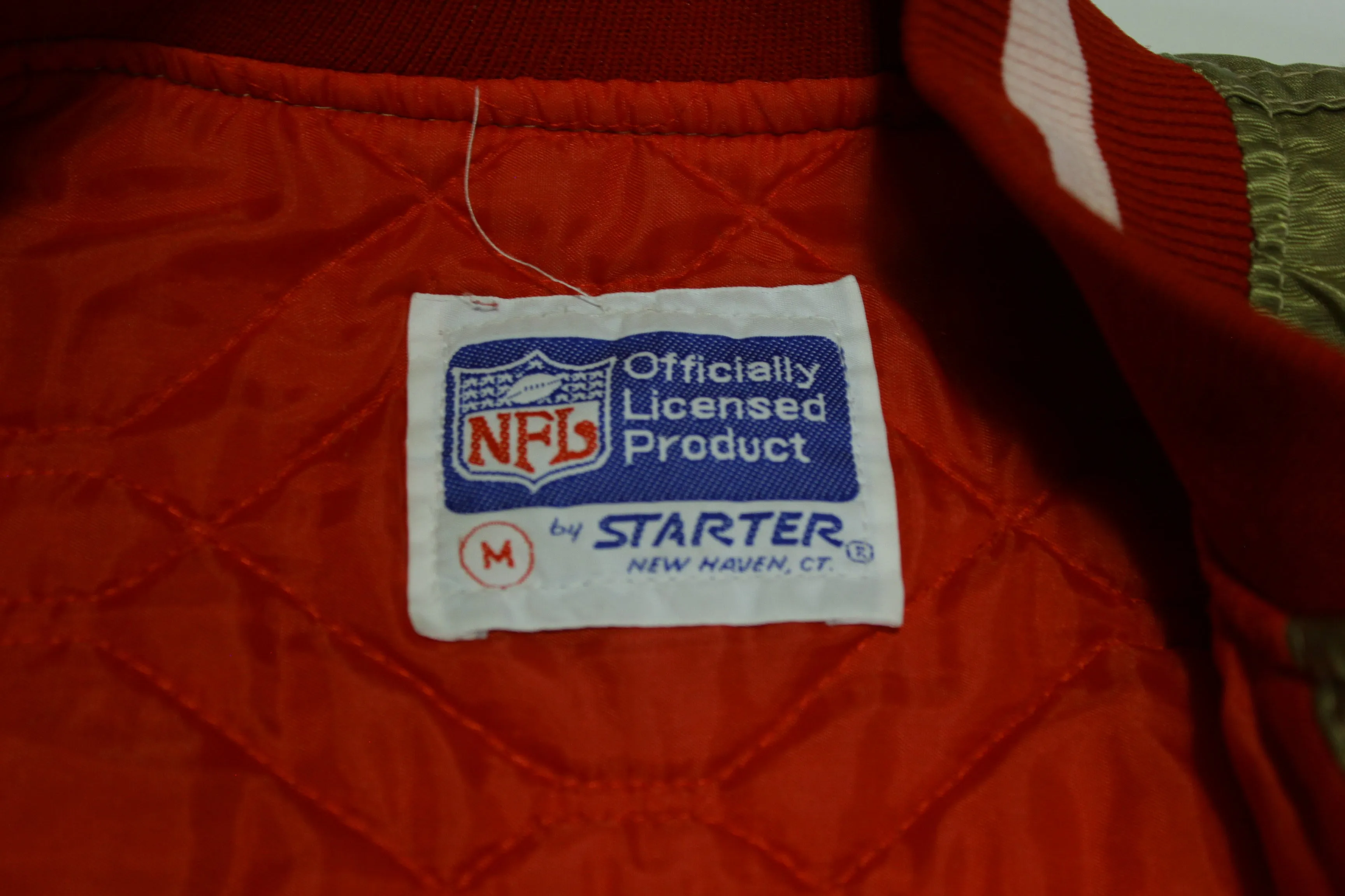 San Francisco 49ers Vintage 80's Satin NFL Quilt Lined Made in USA Starter Jacket