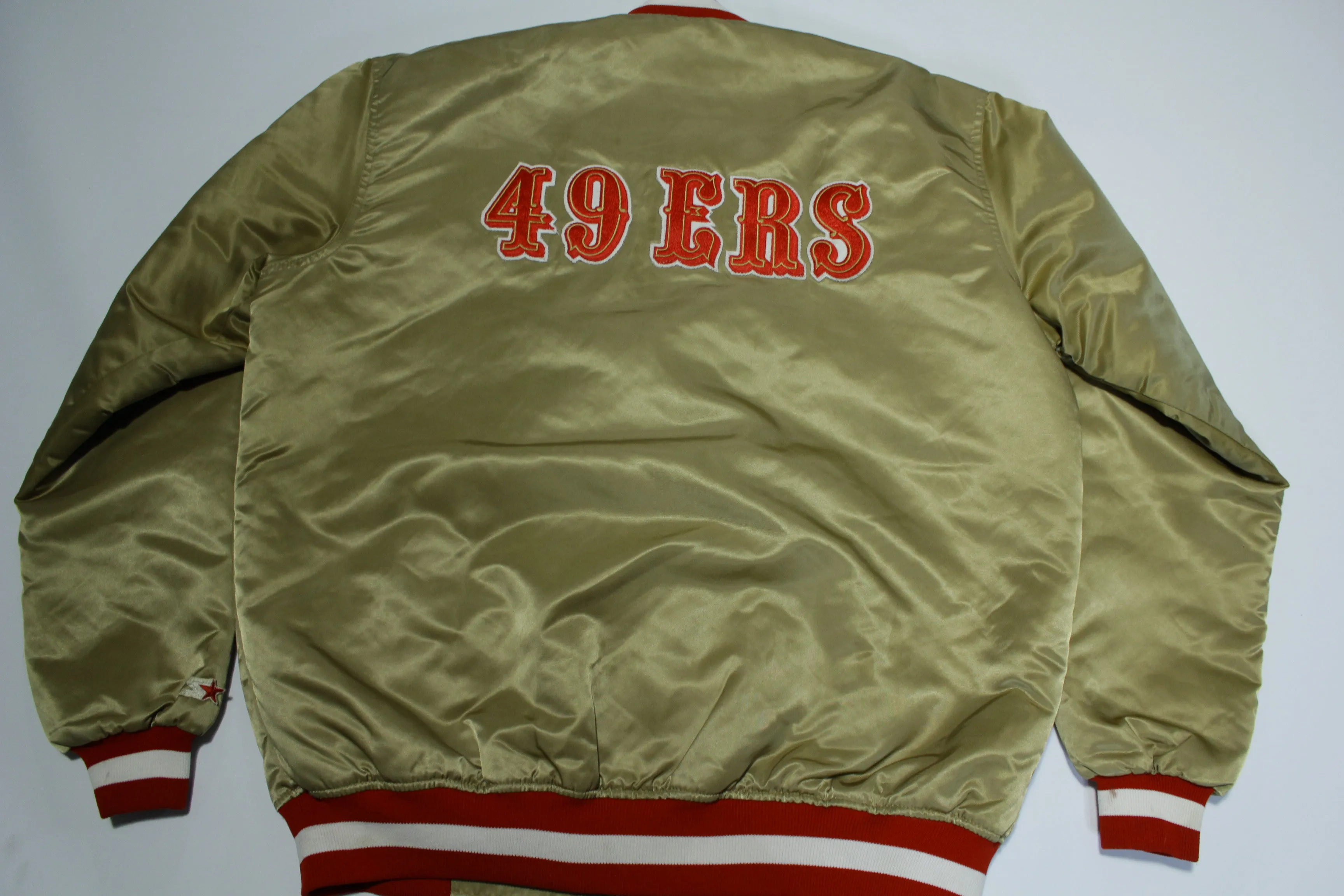 San Francisco 49ers Vintage 80's Satin NFL Quilt Lined Made in USA Starter Jacket