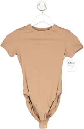 SKIMS Brown Fits Everybody T Shirt Bodysuit UK XS