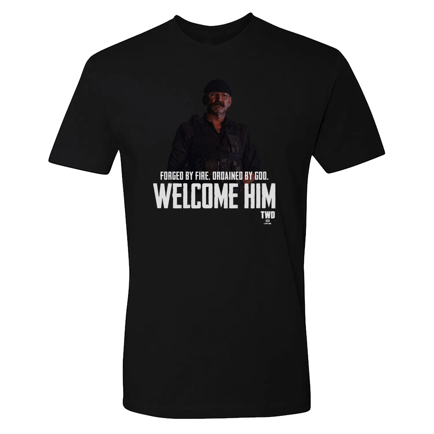 The Walking Dead Welcome Him Adult Short Sleeve T-Shirt