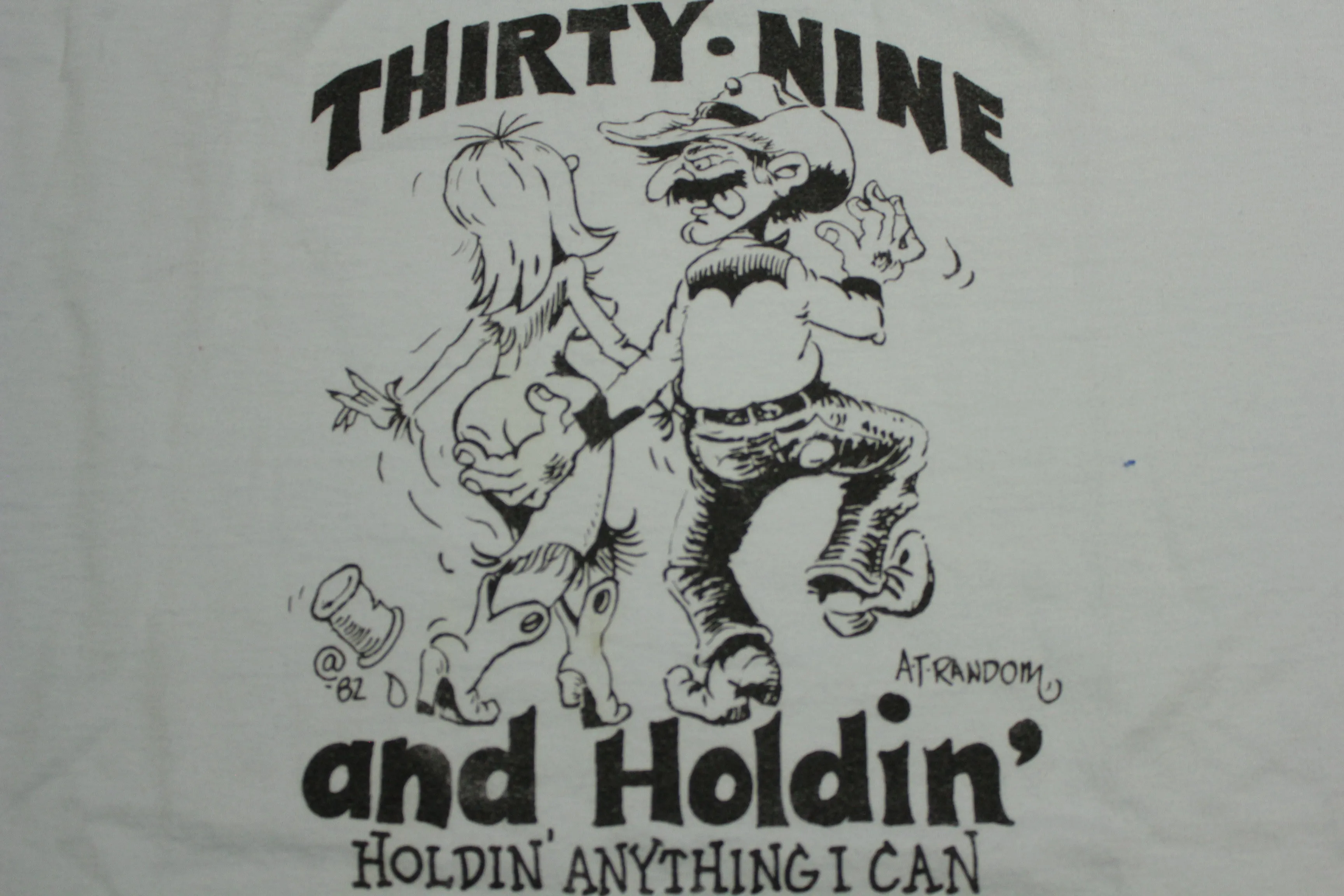 Thirty Nine And Holding Funny Offensive Vintage 80's Nude Single Stitch Jerzees T-Shirt