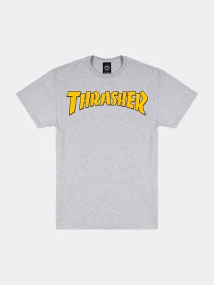 Thrasher Cover Logo Tee - Ash Grey / Yellow