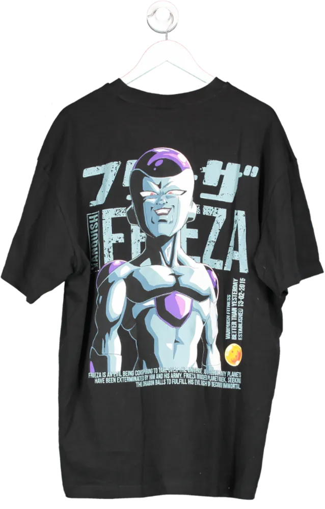 Vanquish Black Dbz Frezia Distressed Print Oversized T Shirt UK L