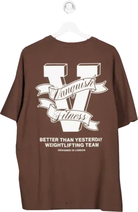 Vanquish Brown Weightlifting Division Oversize T Shirt UK L