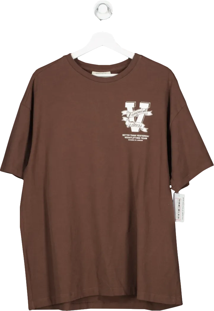 Vanquish Brown Weightlifting Division Oversize T Shirt UK L