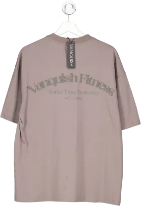 Vanquish Restore Cinder Brown Oversized T Shirt UK S