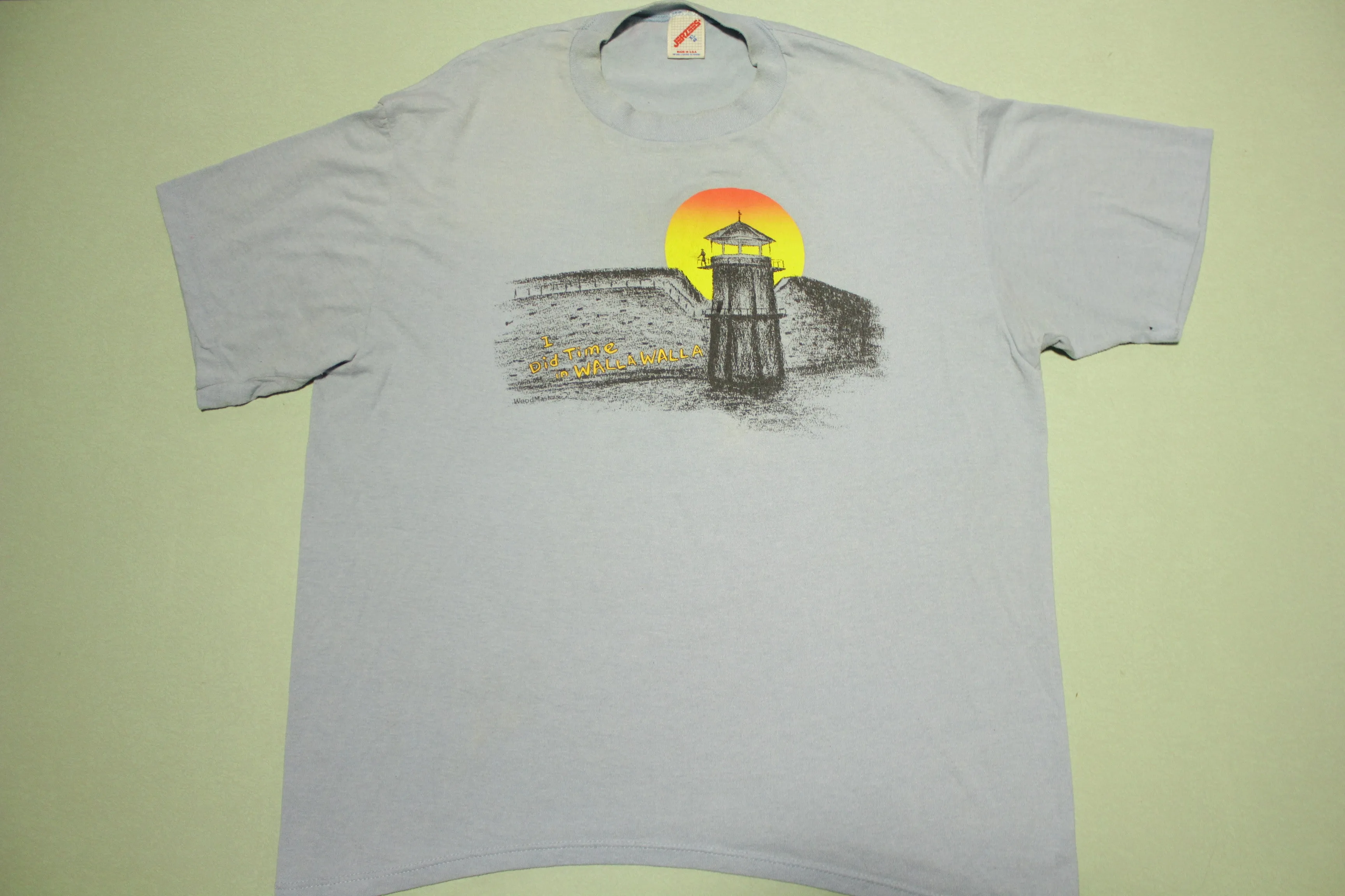 Walla Walla Doing Time Vintage 90's State Penitentiary Prison Single Stitch Jerzees T-Shirt