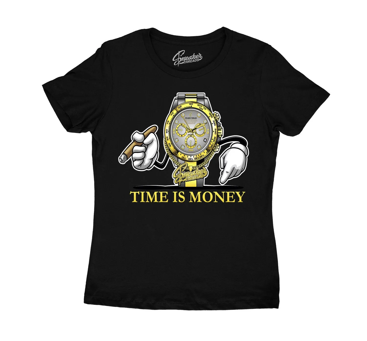 Womens Lightning 4 Shirt - Time is Money - Black