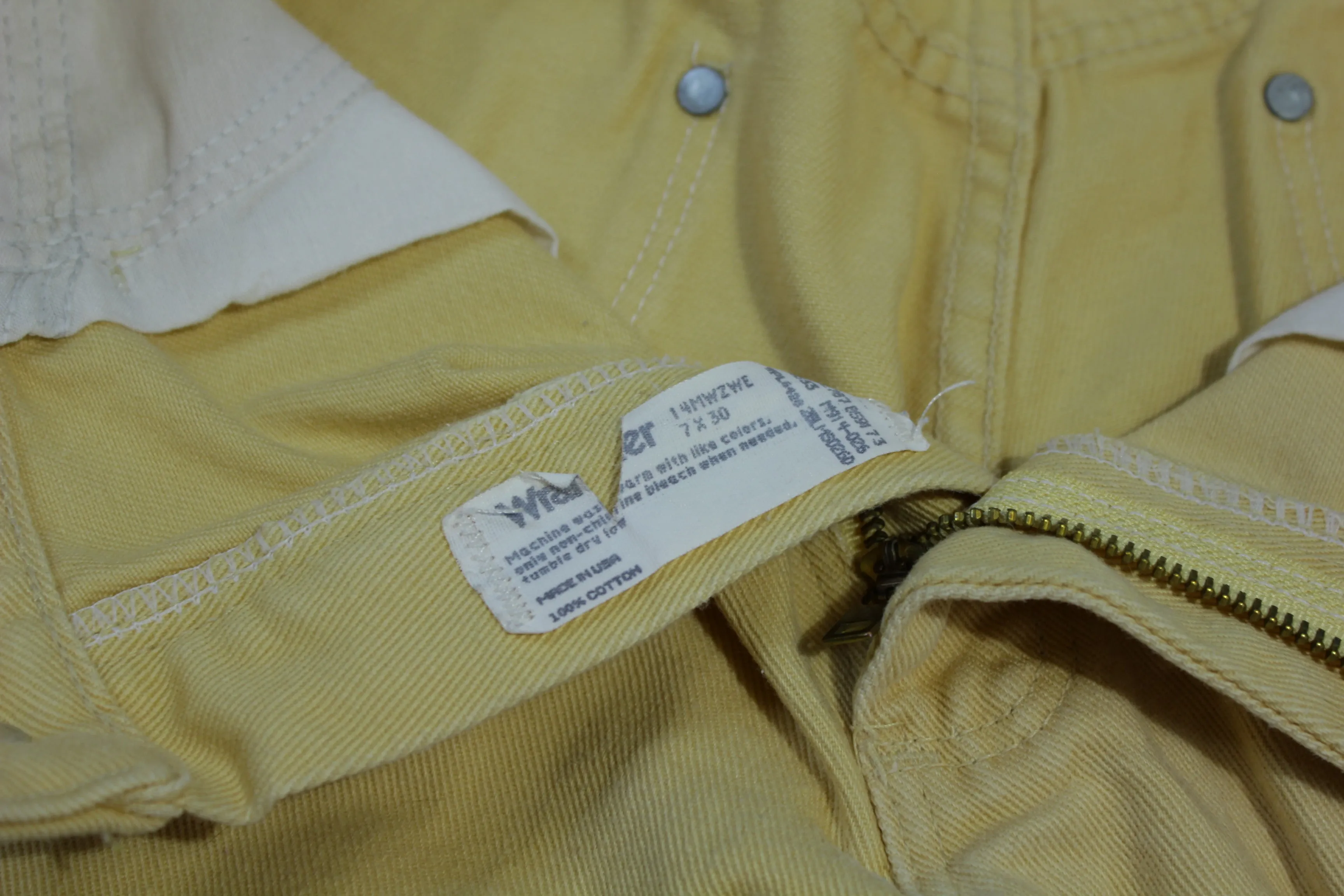 Wrangler Pro Rodeo Vintage 90's 14MWZWE Made in USA Yellow Cream Jeans